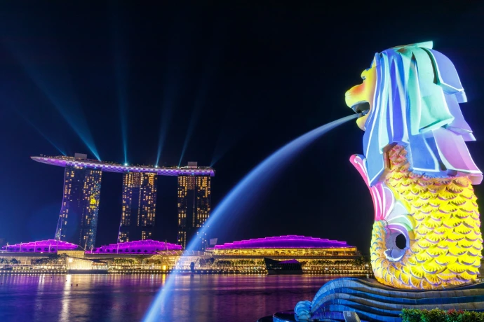 Singapore Merlion fountain